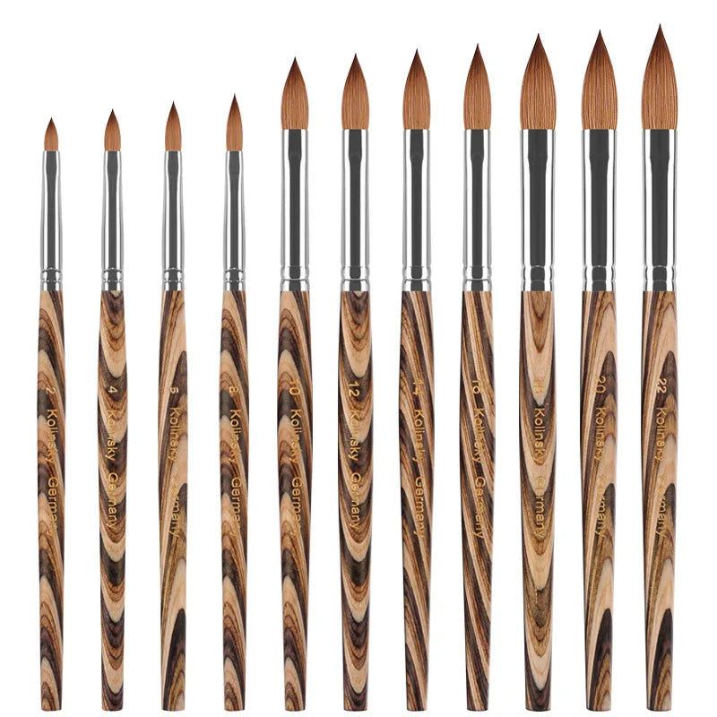 Customer Logo Wood Handle Kolinsky Acrylic Nail Brush Personalized Kolinsky Acrylic Nail Brush
