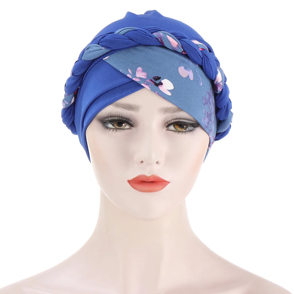 Small MOQ Polyester Print Bandanas Fashion Muslim Turban Hijab Women Headscarf Head Wrap