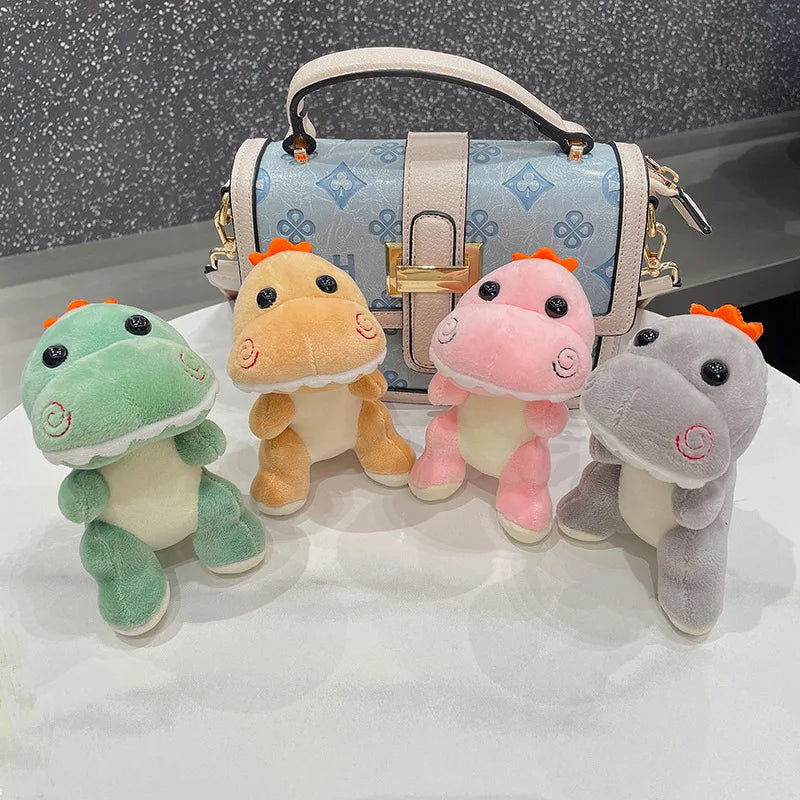 Kawaii Plush Dinosaur Doll Keychain Bag Decoration Pendant Key Ring Women Girl Cartoon Car Bags Keychains Key Chain Dino Keyring