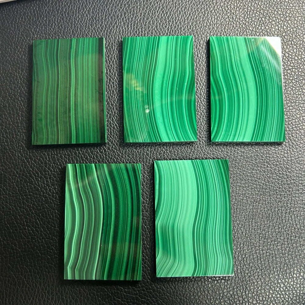 Big Block 40x60x2mm Natural Green Malachite Rectangle Double Flat Slice Sheet on Sale
