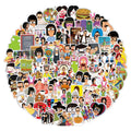 100Pcs New Bobs Burgers Cartoon Graffiti Stickers for Notebook Scooter Waterproof Vinyl Sticker