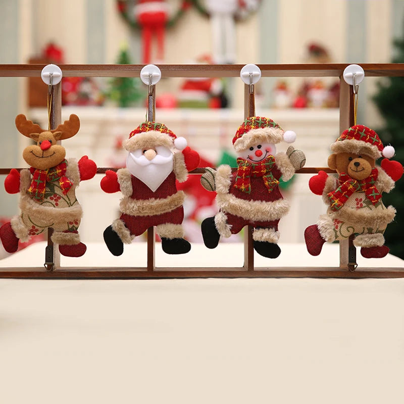 2024 Merry Christmas Ornaments Santa Snowman Reindeer Tree Doll Hang Decorations for New Year Gift