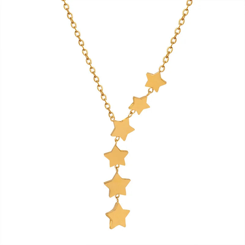 Hot Selling Stainless Steel Long Star Pendant Fashion Jewelry Necklaces for Women