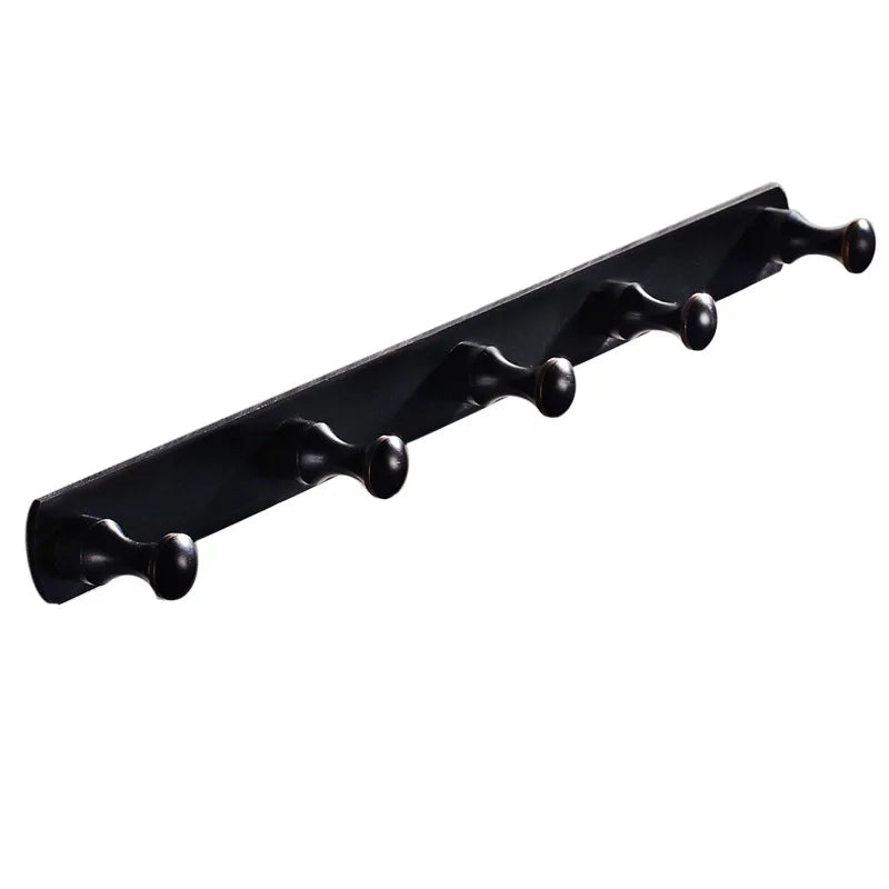 Black Eco-Friendly Foldable Bathroom Accessories Wall Hanger Robe Hook Rack Coat Clothes 4/5/6 Hanging Hooks Easy Installation