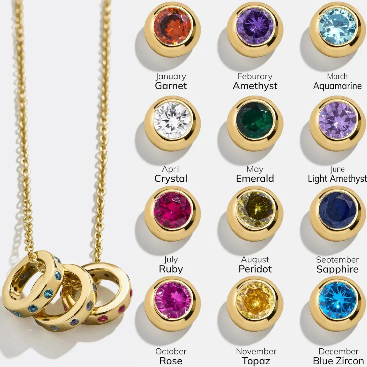 12 Birthstone Necklace New DIY Option Constellation-Shaped Copper Clavicle Chain for Female Family for Christian Parties Circle