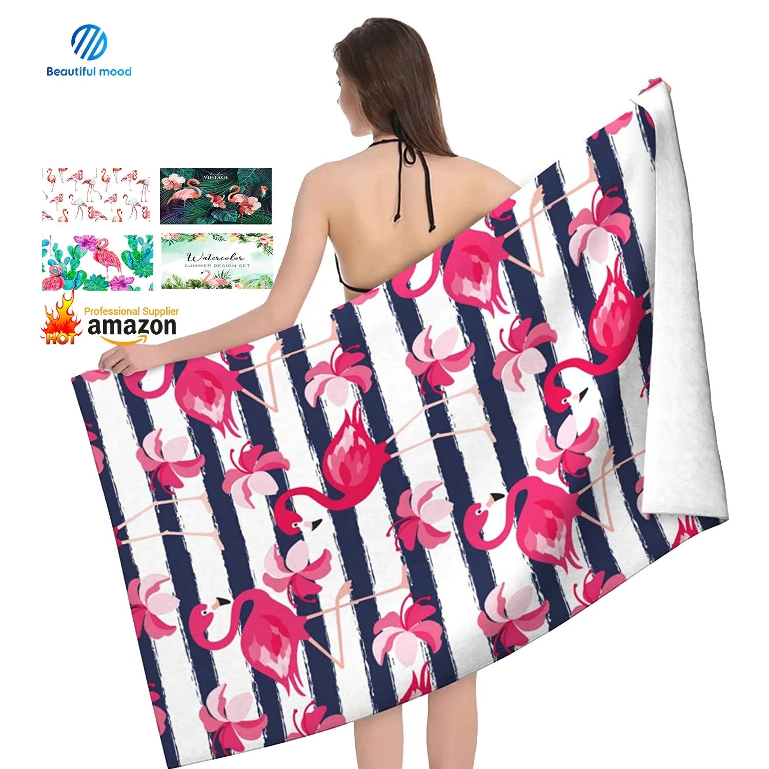 Wholesale Soft Absorbing Breathable Digital Printed Quick Dry Sand Free Microfibre Beach Towel