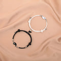2Pcs Matching Couples Friends Tai Chi Gossip Magnet Bracelet Adjustable Heart Magnetic Yin Yang Bracelet for Women and Men