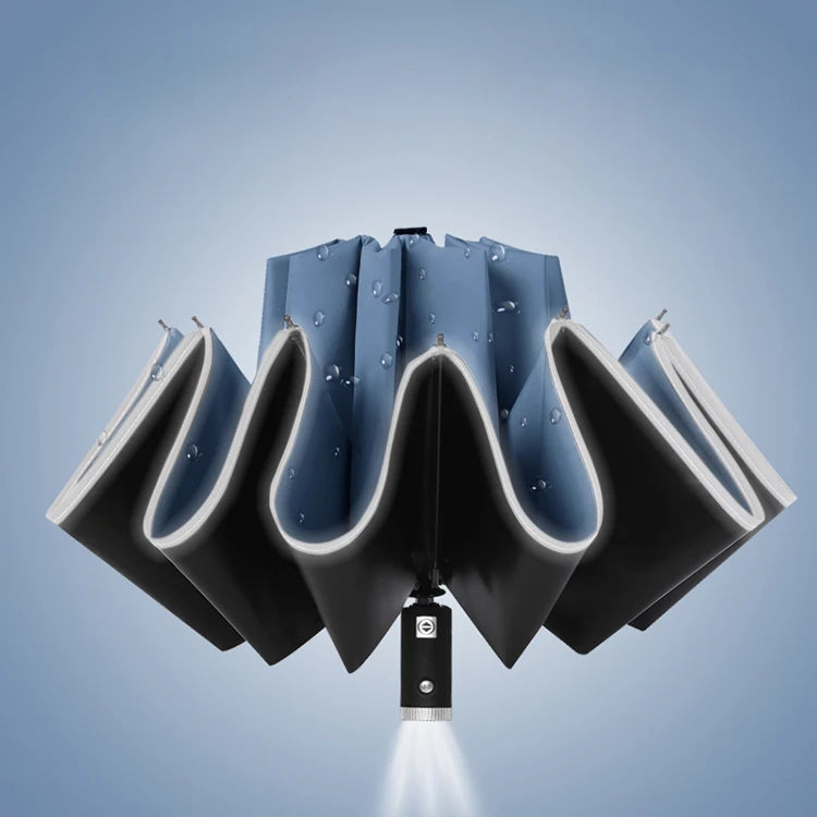 New Folding Automatic Umbrella Smart 3 Fold Clear Umbrella 23 Inch Men Woman Car Led Umbrella with Logo Carton Vintage Plastic