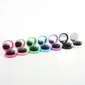 Portable Travel Folding Mirror Comb for Women's Makeup Children's Massage Comb With Airbag Cover Flip Cover Bag