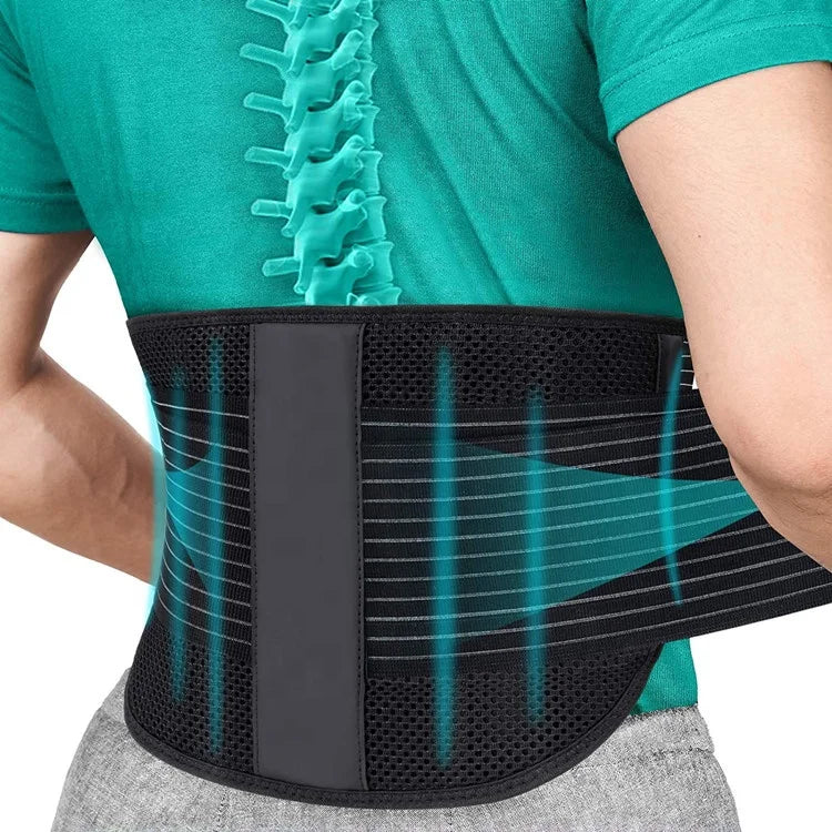 Youjie Custom Logo Adjustable Fitness Lumbar Support Belt 2 Extra Straps Breathable Spandex Nylon for Lower Back Pain Relief