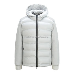 Men's Winter Varsity Jacket Stand Collar Hooded Waterproof Windproof Breathable Reversible 100% Nylon Lightweight Outdoor Warm