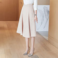 2025 Vintage Elegant Ladies Long Skirt Empire Waistline Breathable High-Waist Midi Skirt for Office Women New Design