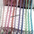 Wholesale Fashion Jewelry SS8 Crystal AB Double Row 2 Row Clawed Color Cup Chain Sewn Diamond Motif for Garments Glass