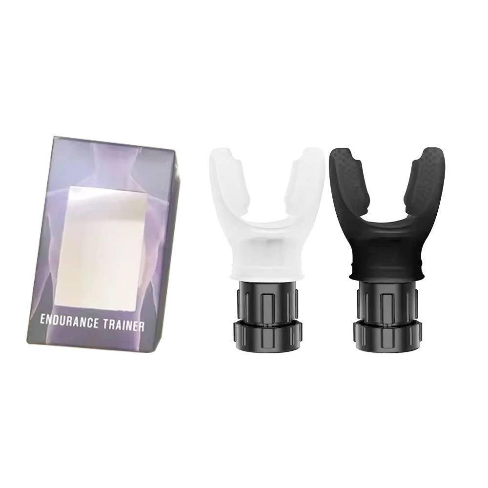 Pack 2 Black Silicone Lung Exercise Trainer Portable Breathing Training Device for Sports Entertainment Breathing