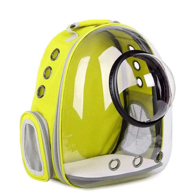 Transparent Space Capsule Style Pet Backpack Carrier Oxford Material Foldable Zipper Closure for Outdoor Adventures with Dogs