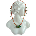 Natural Turquoise and Garnet  handmade 925 Sterling Silver Necklace