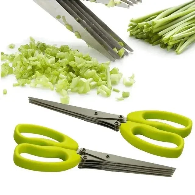 2020 New 3 Layers Scissors Multi-functional Stainless Steel Kitchen Scissors Sushi Shredded Scallion Cut Herb Spices Scissors