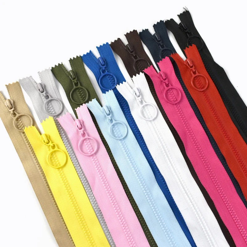 Meetee A1-1 3# DIY Black Open End 60cm Sewing Zipper Accessories Nylon Zip Jacket Coat Garment Color Decorative Resin Zipper Tap