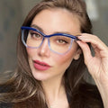 2024 Custom Logo New Eye Lens Frame Retro Casual Anti Blue Light Flat Mirror Women's Fashion Optical Irregular Eyewear