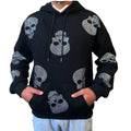 KY 100%Cotton Unisex Oversize Rhinestone Hoodie Custom Full of Crystal Skull Rhinestones