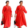 Modest New Fashion Evening Party Solid Bubble Beaded Dress Long Sleeve Shining Color Dresses for Women K0417