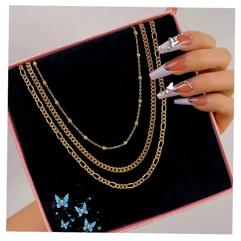 VKME Punk Style Multi Layer Chain Necklace for Women Jewelry Wholesale