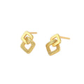 Fashion 925 Sterling Silver Chic square Plain Stud Earring Jewelry 18K Gold Plated Sterling Silver Stud Earrings for Women