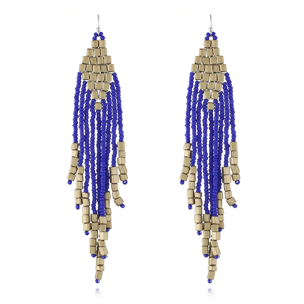 Customized Antique Bohemian Female Fashion Accessory Long Tassel Chandelier Earrings