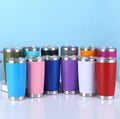 20oz Custom Powder Coated Tumbler With Lid Colorful Stainless Steel Double Wall Car Tumbler