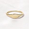 Factory Wholesale Personalized PVD Gold Plated 925 Sterling Silver Initial Letter Name Engraveable Blank Signet Ring for Women