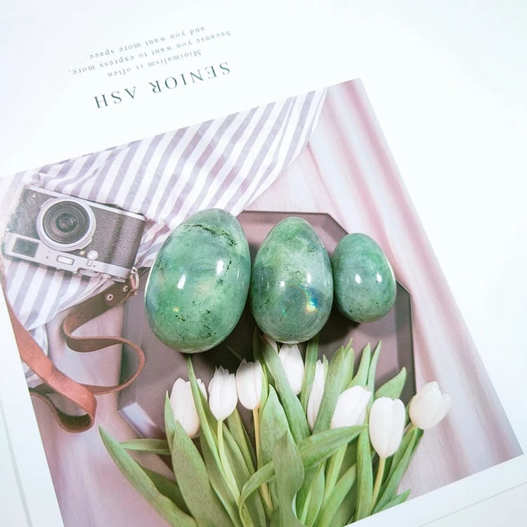 Huiying Nature Labradorite Stone Kegel Eggs Yoni Eggs Jade Eggs Set Stone Crafts