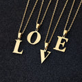 Cutting Letter Chain Wholesale Thick Stainless Steel Letter Initial Arabic Alphabet Pendant Necklace with Charm