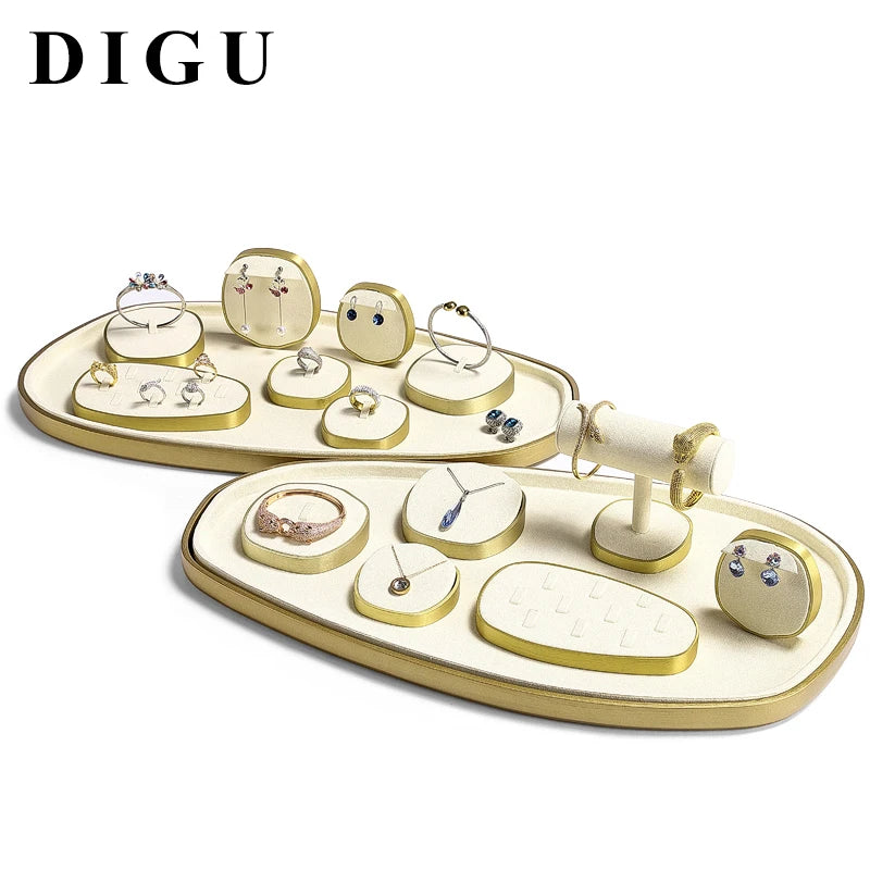 DIGU Custom Jewellery Necklace Busts Bracelet Pendant Earring Ring Jewelry Display Rack Showcase Set Shop Store Counter Stand