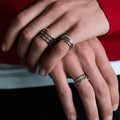 New Style Fashion Classic Texture 18K Gold Ring with Diamond Plated Stainless Steel Opening Rings