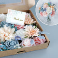 Valentine's Day Gift Mix Dusty Rose Flower Combo Box Set Artificial Silk Roses Flowers Combo for DIY Wedding Bouquet