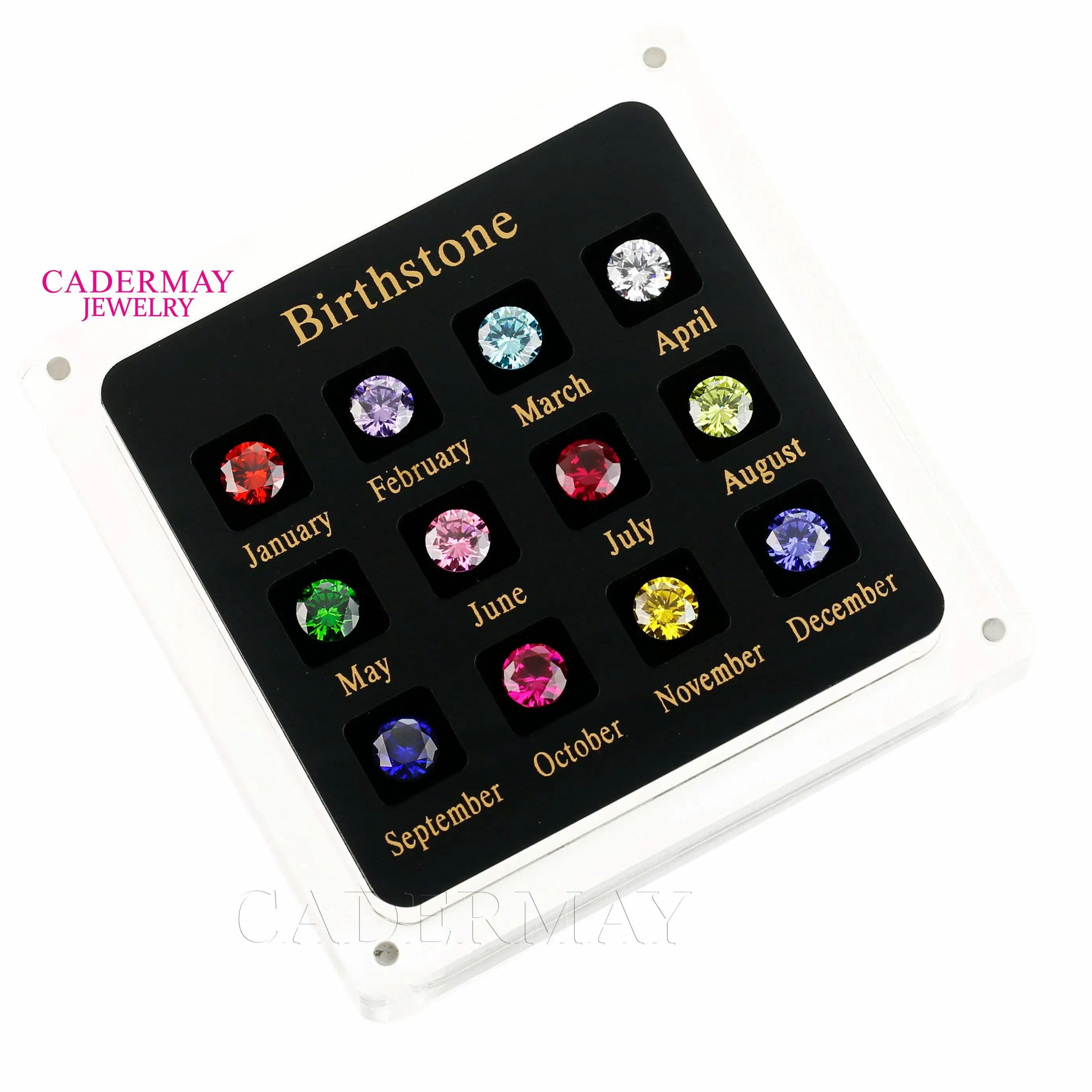 Cadermay Loose Gemstone Display Tools 12 Birthstone Set Box Diamond Tester Master Set