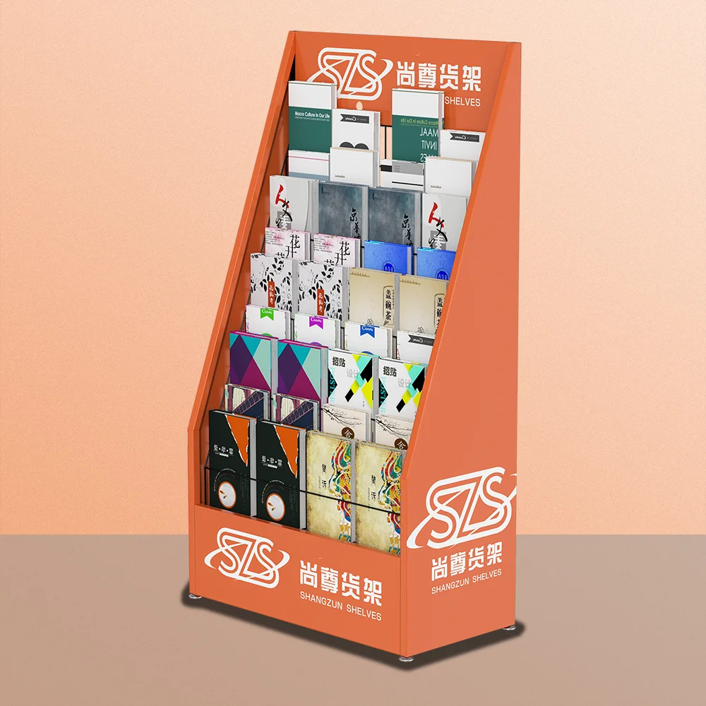 Book Display Rack Metal Wire Display Rack Magazine and Brochure Display Rack Multifunctional Storage Bookshelf Customization