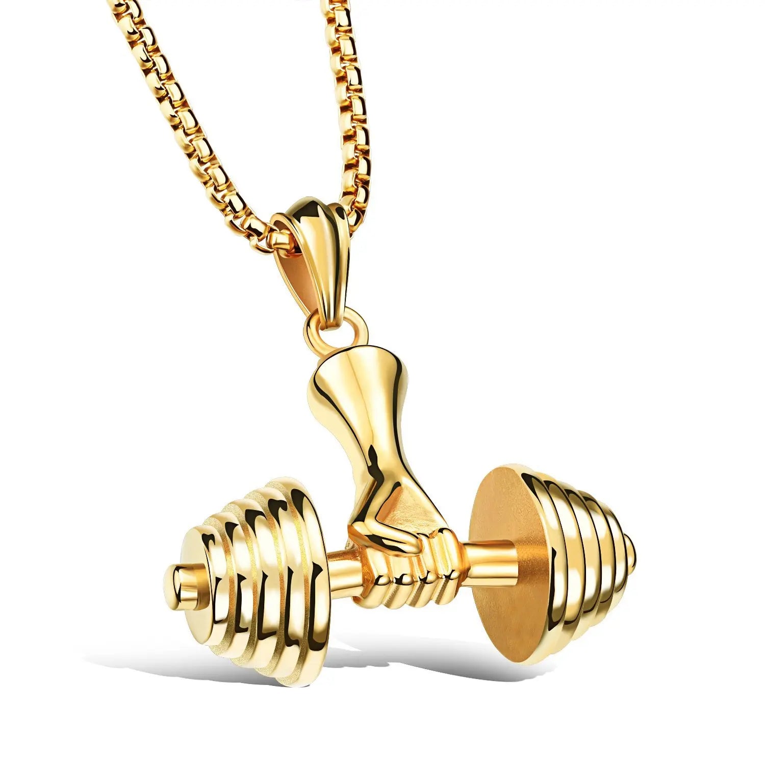 Foreign Trade Jewelry Fitness Dumbbell Barbell Pendant Men's Necklace Wholesale Accessories