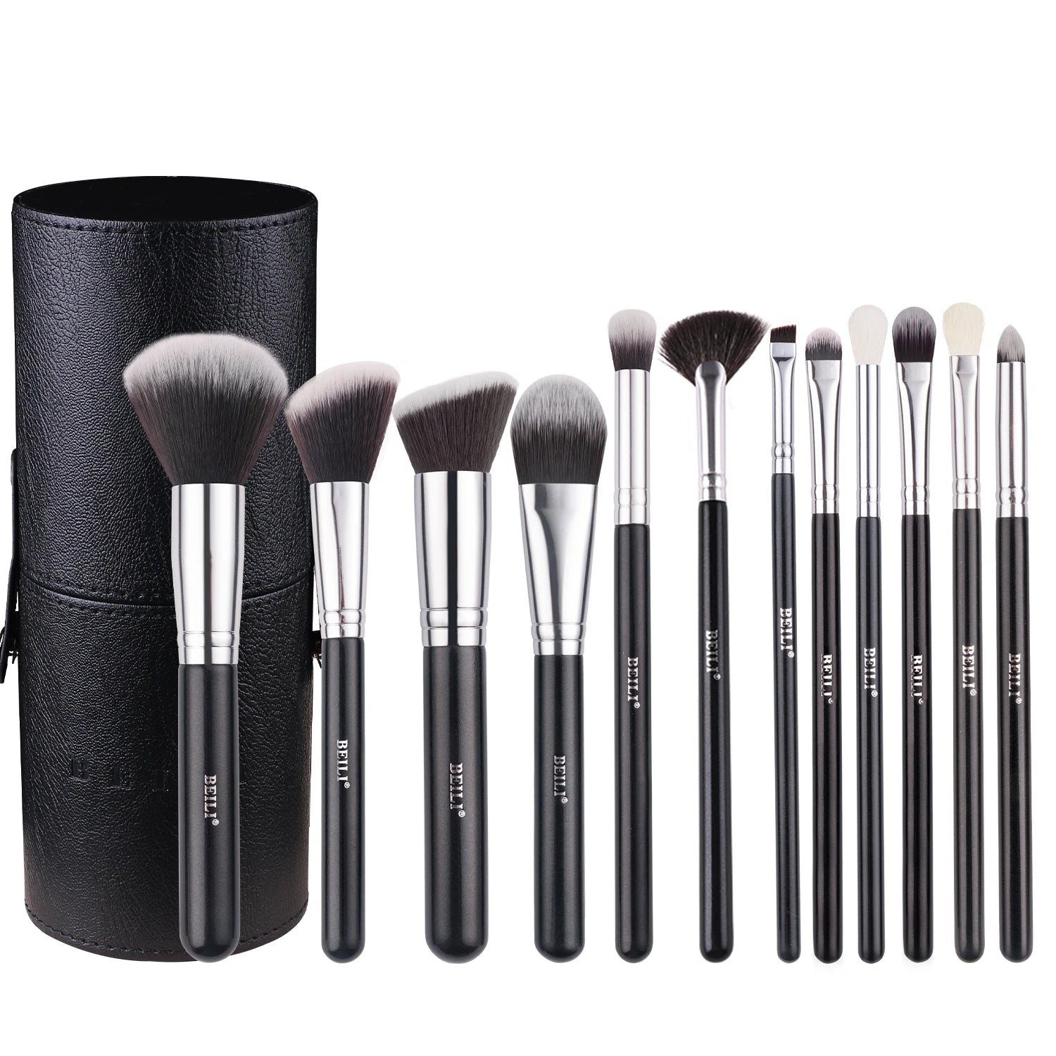 For Wholesale Professional Cosmetic Black Makeup Brushes Private Label Natural Luxury Powder Eye Shadow Face Blending Brush