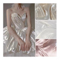 Bridal Satin Fabric Crystal Satin Fabric for Fashion Apparel Liquid Metallic Luster Satin Fabric Water Shine Ultra Gloss Liquid