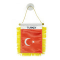Custom Logo Hanging TURKEY Pennant Flag for Car Rearview Mirror and Home Decoration
