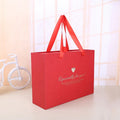Red Cardboard Paper Travel Carrying Wedding Gift Box Ribbon Handle Slide Drawer for Nail Polish Oil Face Cream Matt Lamination