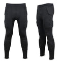 Mens Padded Compression Pants Athletic Leggings Protective Tight With 7 Pad Protector