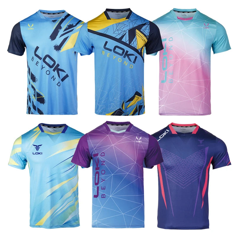 Loki Table Tennis T-shirt Summer Ice Feeling Fitness Short Sleeve Badminton Training Clothes Unisex Sportswear Printed T-shirt