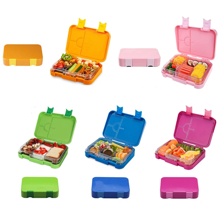 Leakproof Lunch Box Custom logo Bpa Free 4 Compartment Tritan Kids Bento Lunch Box