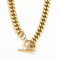 Tarnish Free & Waterproof 8MM Joolim Jewelry 18K Gold Plated Chunky Toggle Cuban Chain Stainless Steel Necklace MegaBDM