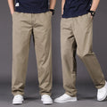 Plus Size Mens Cotton Hiking Pants Big and Tall Loose Fit Work Trousers Oversized 5 Pocket Cargo Pants