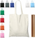 15'' X 16'' Natural Cotton Canvas Tote Bags Lightweight Blank Bulk Cloth Bags (5-Pack) for DIY Advertising Promotion Gift