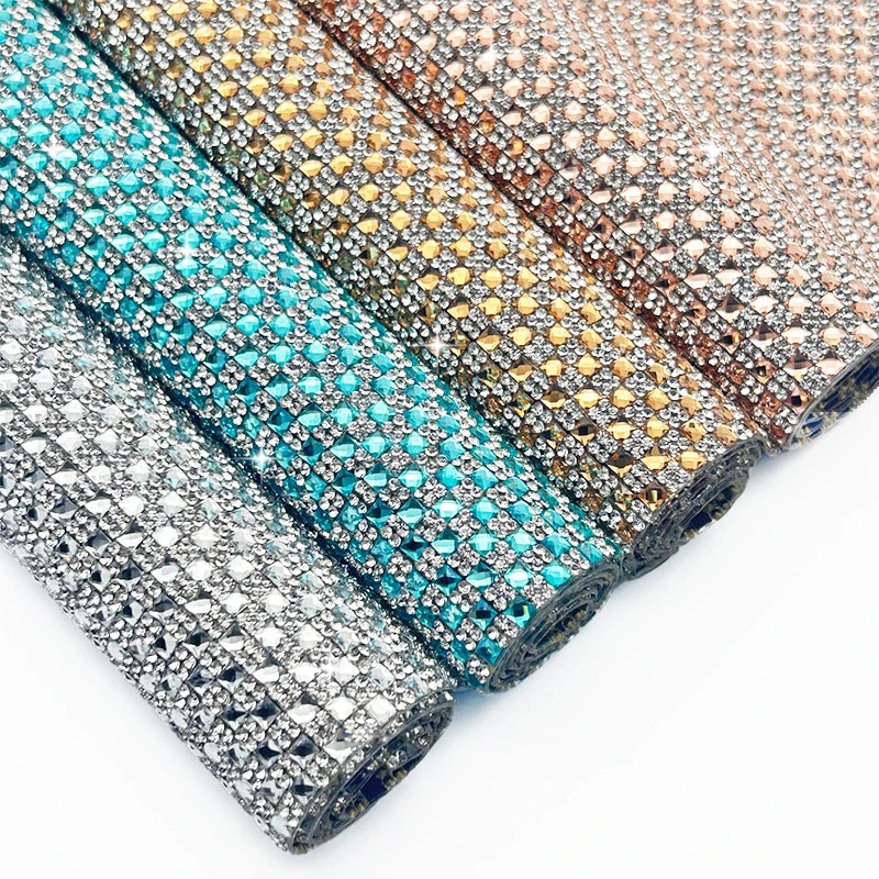 24X40cm Hotfix Glass Crystal Diamond Rhinestones Sheet Loose Shining Rhinestones Sticker for Cup Crafts