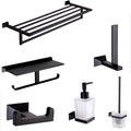 Luxury Brass Bathroom Accessories Set Brushed Metal Towel Ring Rack Toilet Paper Tissue Holder Shelf Hardware and Robe Hook